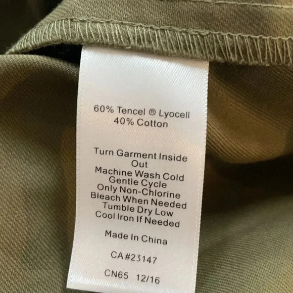 Talbots olive green lace up midi dress, 3/4 sleeves. NWT women’s size 4 - Picture 10 of 11